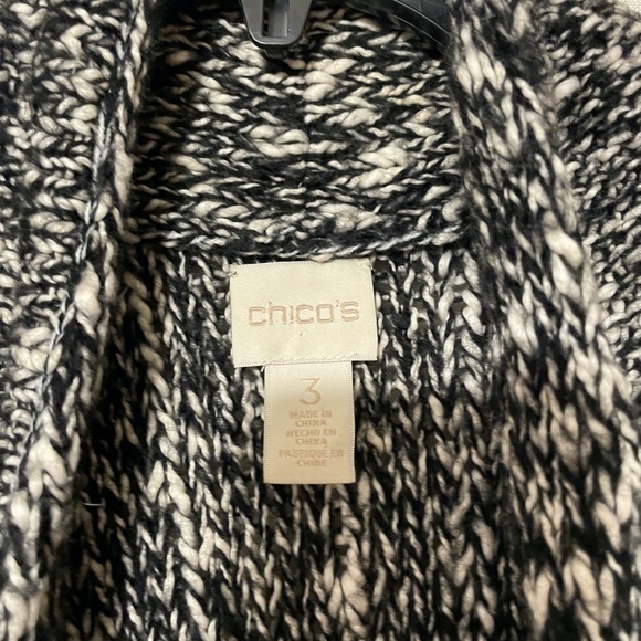 Chico's Sleeveless Knit Cardigan Duster Length Shawl Neck Coastal Womens Size 3 - Picture 11 of 11